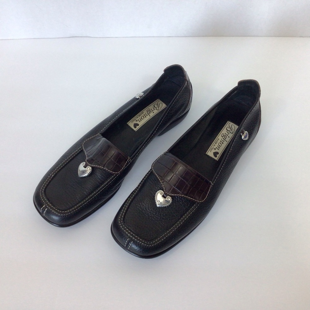 Brighton URSA Black Leather Loafers, 7M